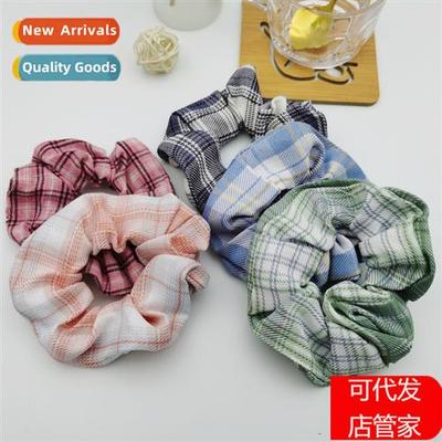 Lattice Large Intestine Hair Ring Korean Square Fat Intestin