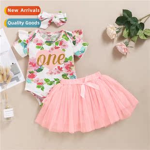 print 2020 short sleeved fall new top Girls spring