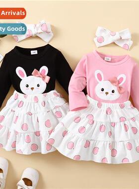 Girls spring  fall 2023 new n rabb print lg-sleeved top + po