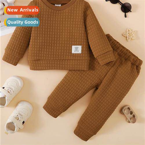 Boys spring  autumn  2023 new n solid color lg-sleeved top +
