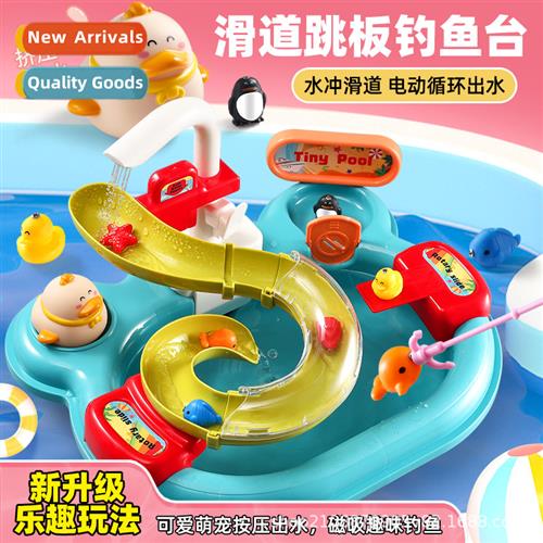 New childrens fishing platform toy set magnetic recyclable t