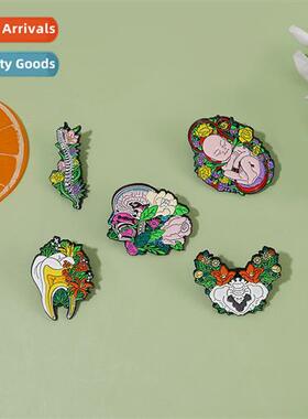 Creative teeth shape brooch cute baby liver heart organ seri