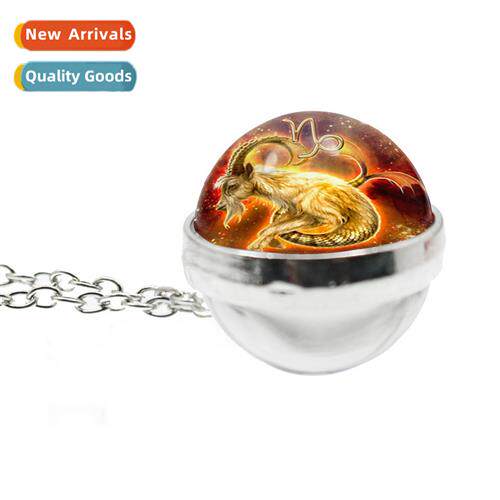 Esoteric 12 Cstellati Pendant Necklace Glass Round Reversibl