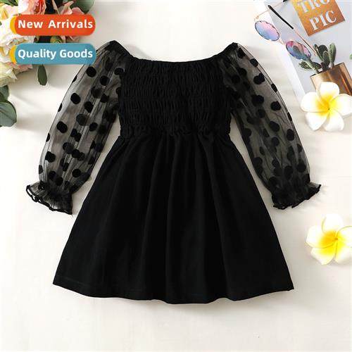 Girls Spring  Autumn 2023 new n lg-sleeved solid color persa