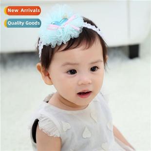 2018 New PU Love Crown Bow Yarn Flower Hairband Webbing Chil