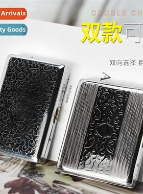 Work Mens Portable Metal Cigarette Case Rough Cigarettes 20