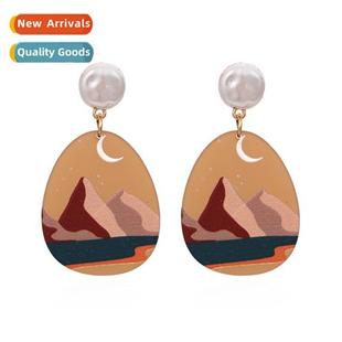 versatile simple acrylic earrings tem Korean retro style