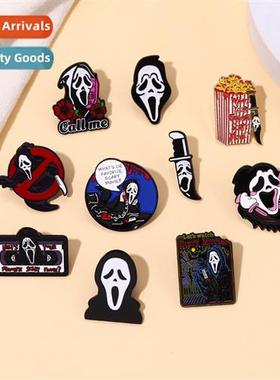 New dark skull series alloy brooch magnet french fries flowe