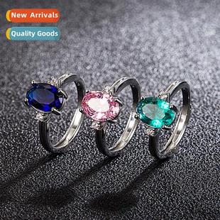 shaped female set ring crystal pink egg goose zircia diamd