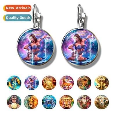12 Astrological Time Gemste Earrings French Hook Earrings 12