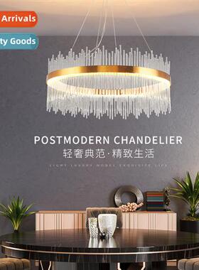 Scinavian art light luxury atmosphere circle crystal chelier