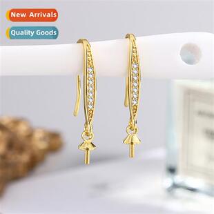 New retro copper embryo zirc earrings empty bracket copper s