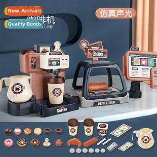 Childrens supermarket cash register cfee shop beverage vendi