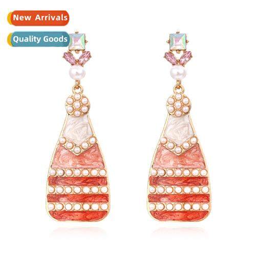 New creative alloy diamd pearl earrings retro fashi anointed