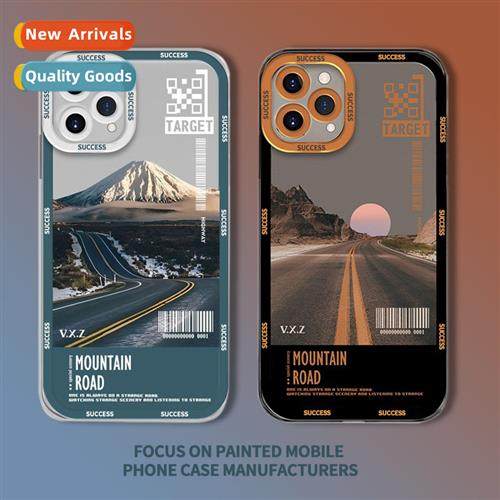 ins windy snowy mountain highway apple 14 case iphe13 transp