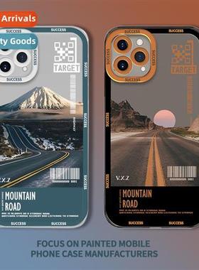 ins windy snowy mountain highway apple 14 case iphe13 transp