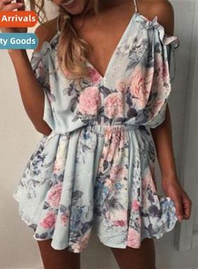 2023 Ruffle Strapless Tie Large V-Neck Low Cut Backless Flor