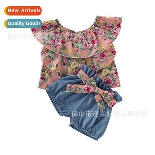 shoulder two floral sub new jeans 2018 top