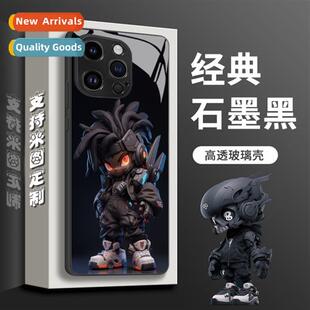 Tide Apple 14 phe case iphe15 cool mecha glass case 12pro ip