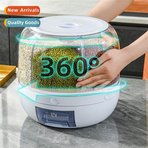 Compartmentalized rotating rice bucket household large capac