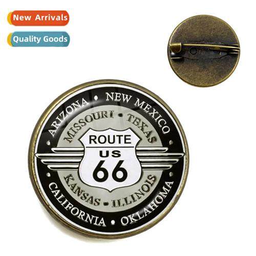 Vintage US 66 Badge Pin Cowboy Shirt Vintage Pattern Badge P