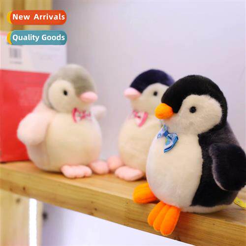 Cute bow tie penguin doll plush toy simulati small penguin b