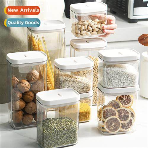 Transparent sealed plastic food jars household nuts oats spi