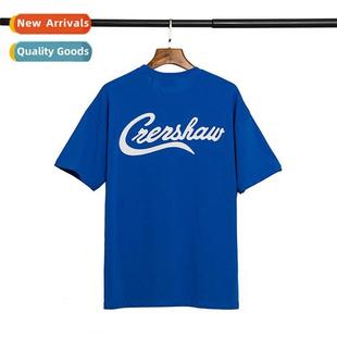 Print Short ess Neck Round Blue Letter Line Repeat FOG Tide