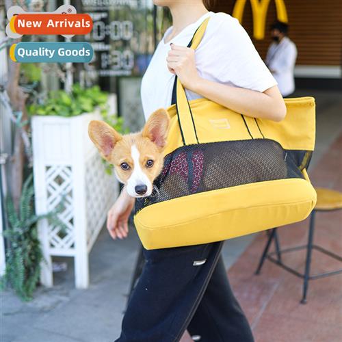 Small fresh pet bag canvas mesh breathable puppy cat backpac