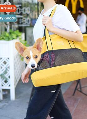 Small fresh pet bag canvas mesh breathable puppy cat backpac