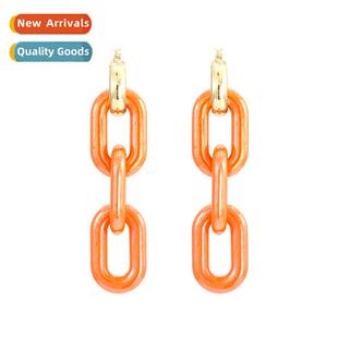 Fashi new persaly versatile lg secti chain earrings Korean s