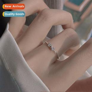 2021 new finger ring luxury female light Bow simple