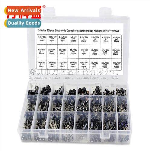 24 Sizes 500 Electrolytic Capacors Assortment Box Ks Range 0