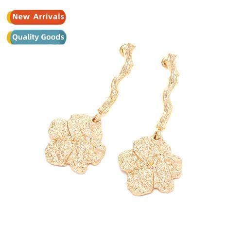 temperament simple lg alloy flower earrings retro vacati win