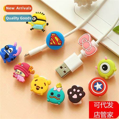 Carto cell phe data cable protective cover creative headset