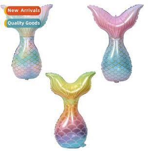 Aluminum Mermaid Foil Ballo Decora Fish Oceanarium Tail