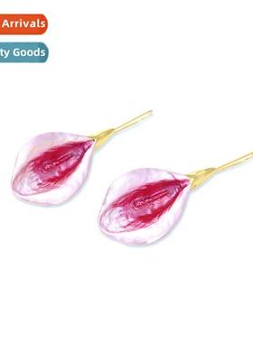 New vintage oil drop calla lily lg ear hook earrings design
