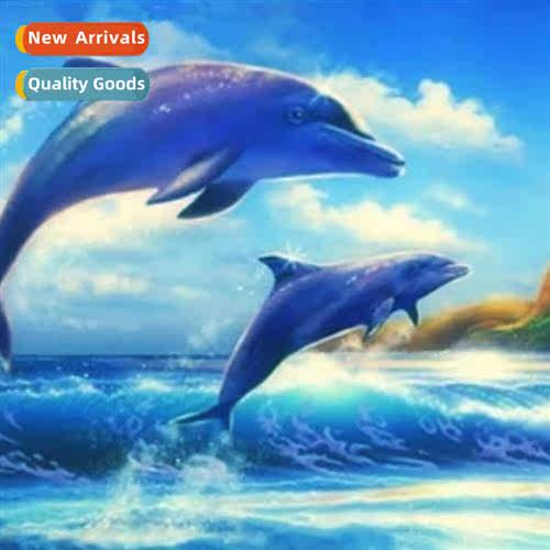 Cross Stch New DIY Dolphin Full Stch Simple Hmade Thread Cro