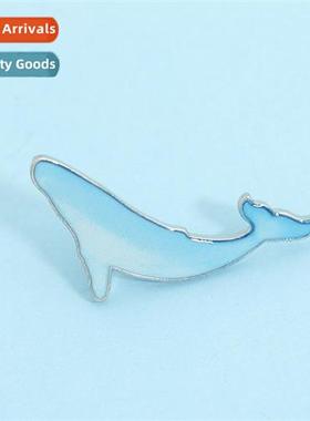 Carto healing blue whale blue whale Japanese creative persal