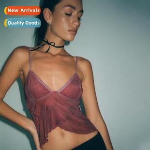 casual printed neck new ruff womens sexy summer undershirt