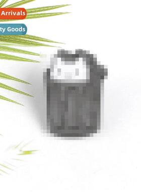 Student cute carto oil dripping garbage can kten brooch cart