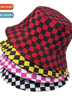 2021 spring and summer Korean versi   plaid fisherman hat co