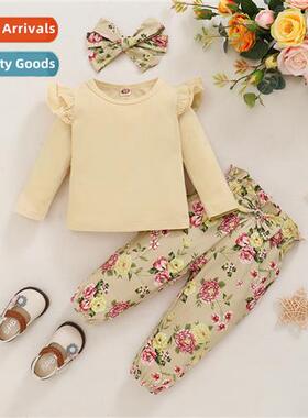 Girls Spring  Autumn 2021 new n small children solid color l