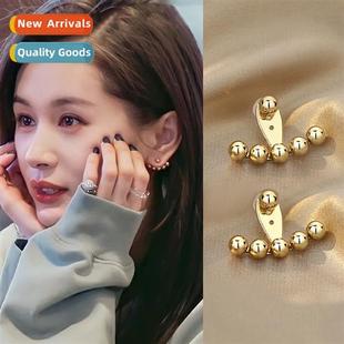 earrings row beads Multi hanging bead back round