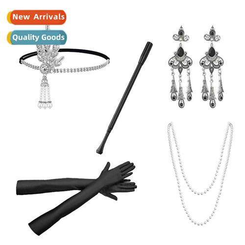 1920s Gatsby Bachelorette Party Set Decorati Headdress Neckl