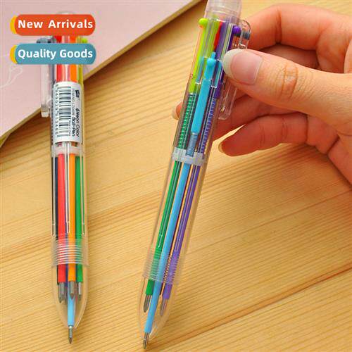 creative carto multi-color transparent 6-color ballpoint pen