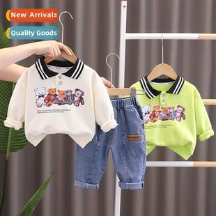 polo spring 2023 boys collar two girl fall baby new