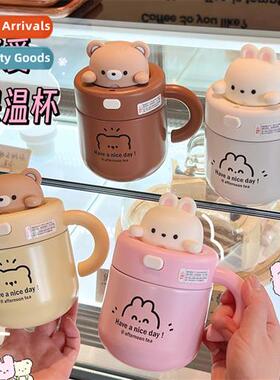 Cute bear rabb mug wh lid girls couple home insulati cup hig