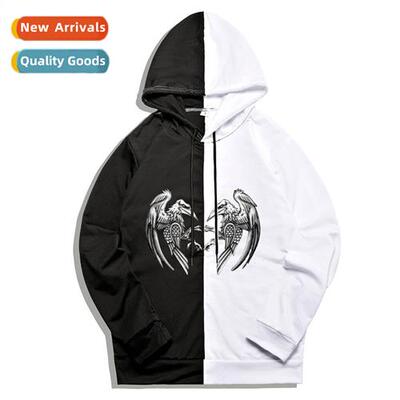 Diablo punk style butterfly print splicing lg-sleeved thin s