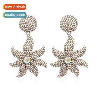 flowers leaves colored Light earrings fashi diamd per luxury